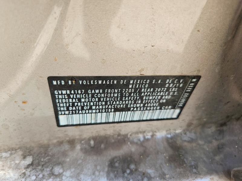 51014306 :رقم المزاد ، 3VW217AU9HM010158 vin ، 2017 Volkswagen Golf مزاد بيع