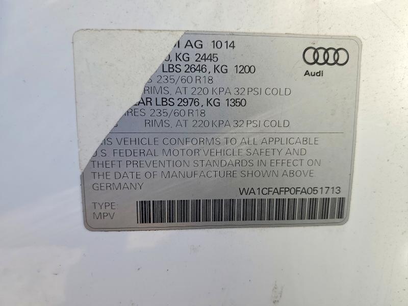 Aukcja sprzedaży 2015 Audi Q5, vin: WA1CFAFP0FA051713, numer aukcji: 51408246