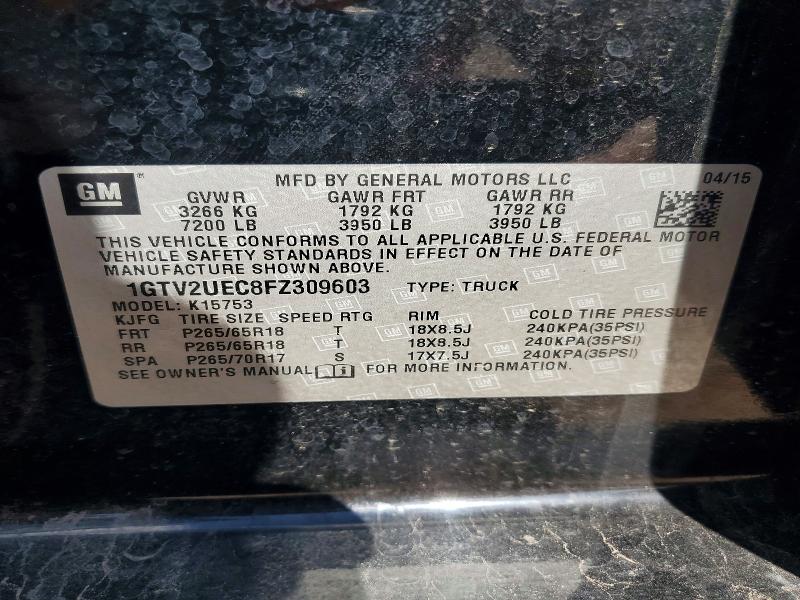 Продажа на аукционе авто 2015 Gmc Sierra, vin: 1GTV2UEC8FZ309603, номер лота: 50174186