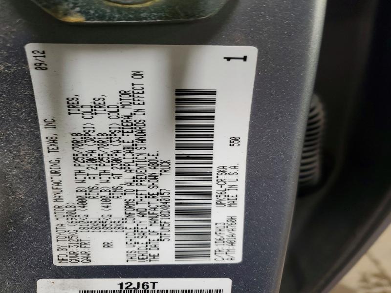 51009926 :رقم المزاد ، 5TFUM5F10DX040157 vin ، 2013 Toyota Tundra مزاد بيع