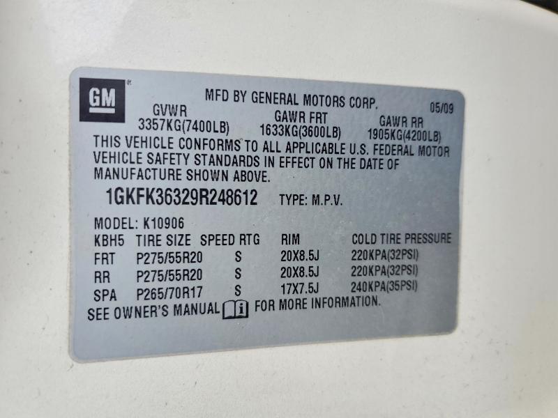 Продажа на аукционе авто 2009 Gmc Yukon Xl, vin: 1GKFK36329R248612, номер лота: 50457626