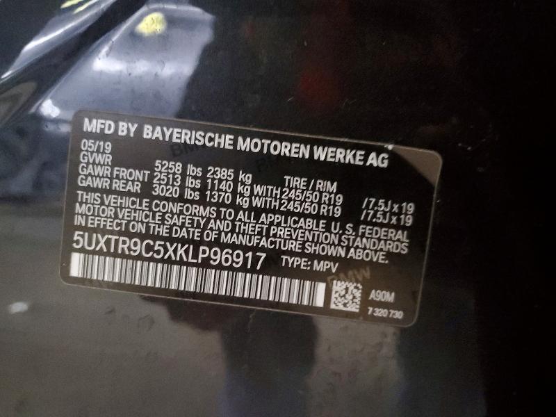 Aukcja sprzedaży 2019 Bmw X3, vin: 5UXTR9C5XKLP96917, numer aukcji: 50299596