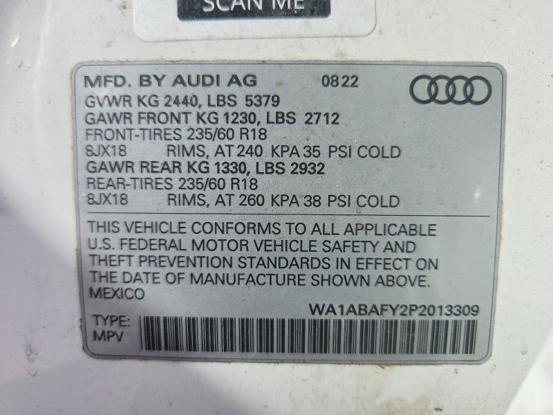 Продаж на аукціоні авто 2023 Audi Q5, vin: WA1ABAFY2P2013309, номер лоту: 47014016