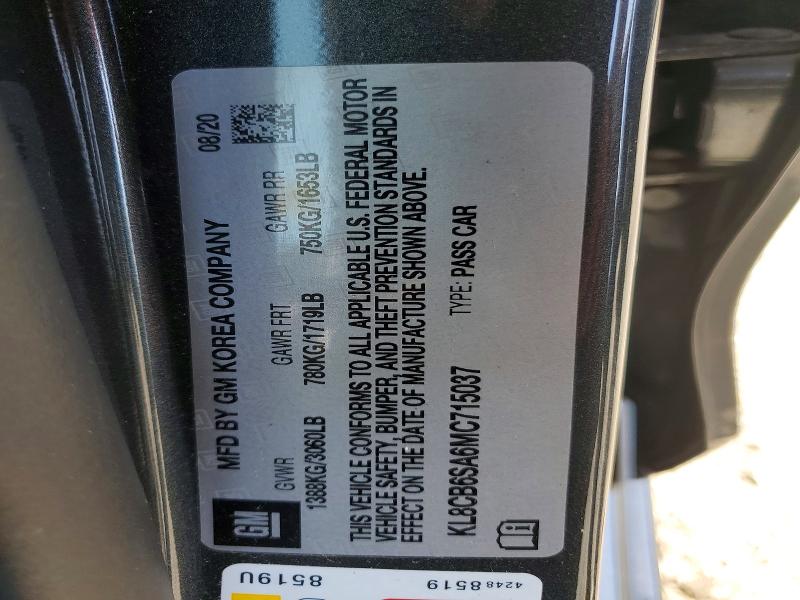 Продажа на аукционе авто 2021 Chevrolet Spark, vin: KL8CB6SA6MC715037, номер лота: 48636556
