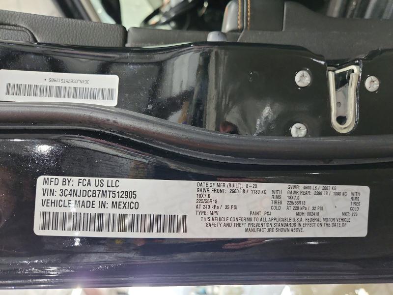 Продаж на аукціоні авто 2021 Jeep Compass, vin: 3C4NJDCB7MT512905, номер лоту: 51247876