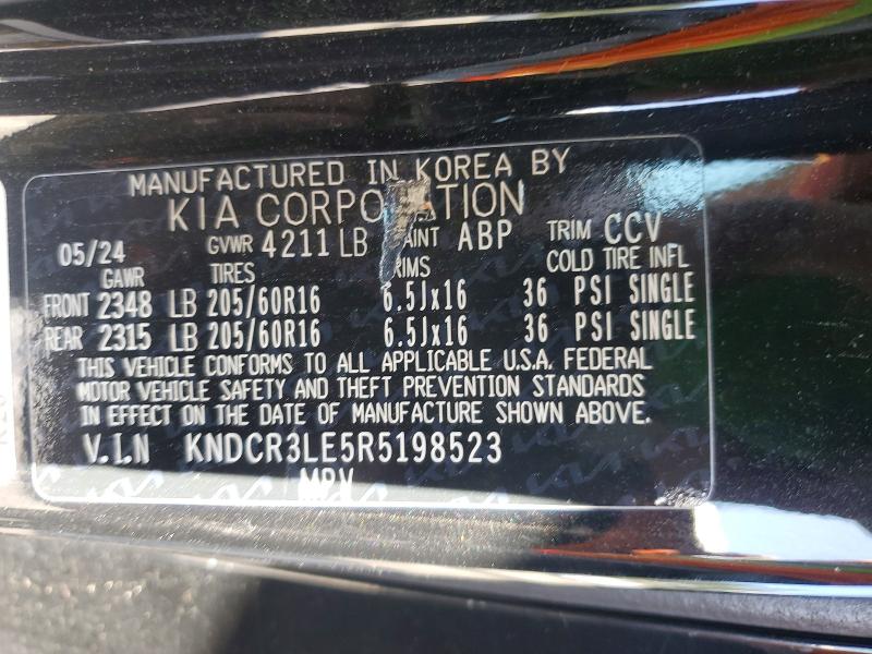 Auction sale of the 2024 Kia Niro, vin: KNDCR3LE5R5198523, lot number: 49586666