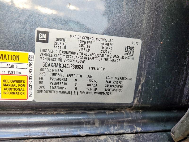 Aukcja sprzedaży 2014 Buick Enclave, vin: 5GAKRAKD4EJ230924, numer aukcji: 49443576