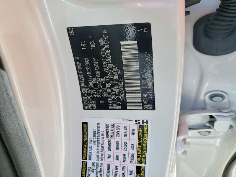 48981366 :رقم المزاد ، 2T2HGCEZ5NC010216 vin ، 2022 Lexus Nx 350 مزاد بيع