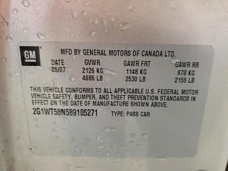 Продаж на аукціоні авто 2008 Chevrolet Impala, vin: 2G1WT58N589105271, номер лоту: 51441256
