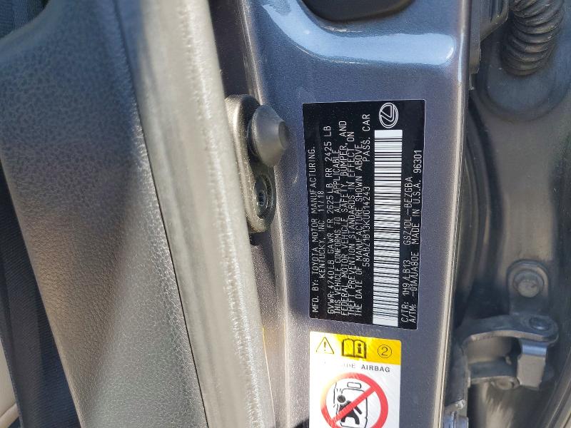 Aukcja sprzedaży 2019 Lexus Es, vin: 58ABZ1B13KU014243, numer aukcji: 49247836