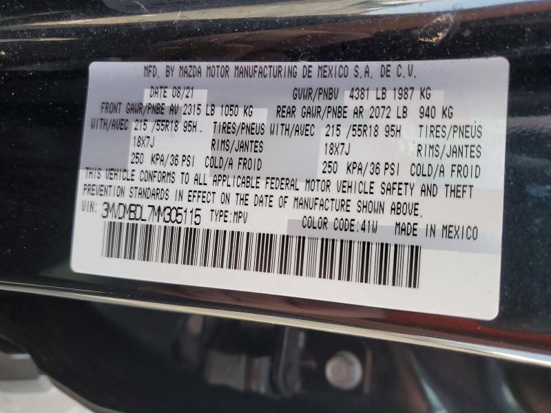 Aukcja sprzedaży 2021 Mazda Cx-30, vin: 3MVDMBDL7MM305115, numer aukcji: 50510976