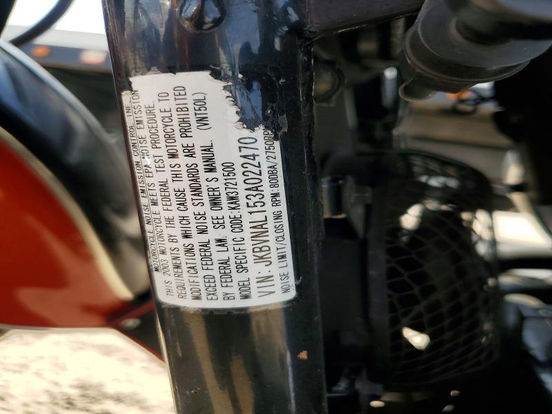 Aukcja sprzedaży 2003 Kawasaki Vn1500, vin: JKBVNAL153A022470, numer aukcji: 50297466