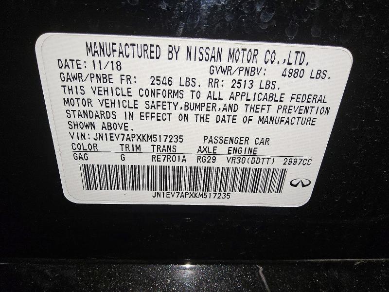 Продажа на аукционе авто 2019 Infiniti Q50, vin: JN1EV7APXKM517235, номер лота: 49151396