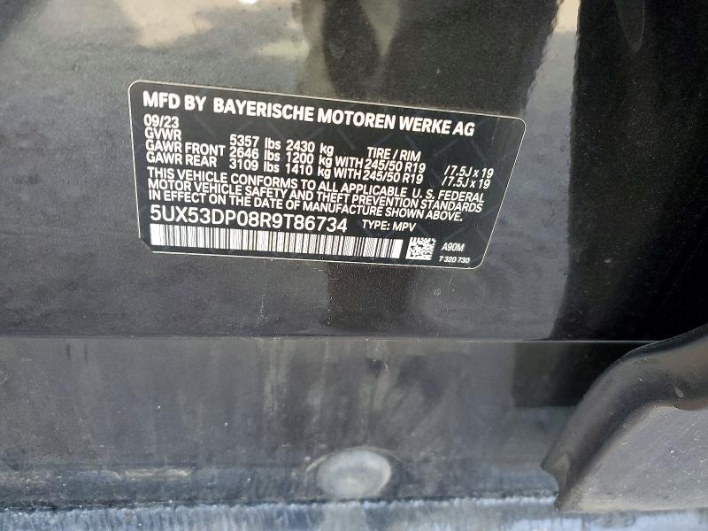 Aukcja sprzedaży 2024 Bmw X3, vin: 5UX53DP08R9T86734, numer aukcji: 48874496