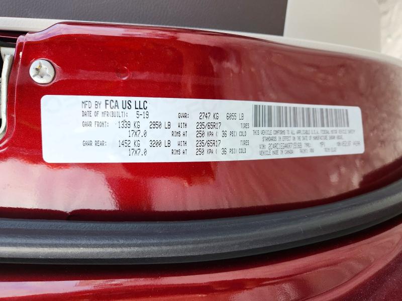 2019 Chrysler Pacifica მანქანა იყიდება აუქციონზე, vin: 2C4RC1EG4KR715169, აუქციონის ნომერი: 49489136