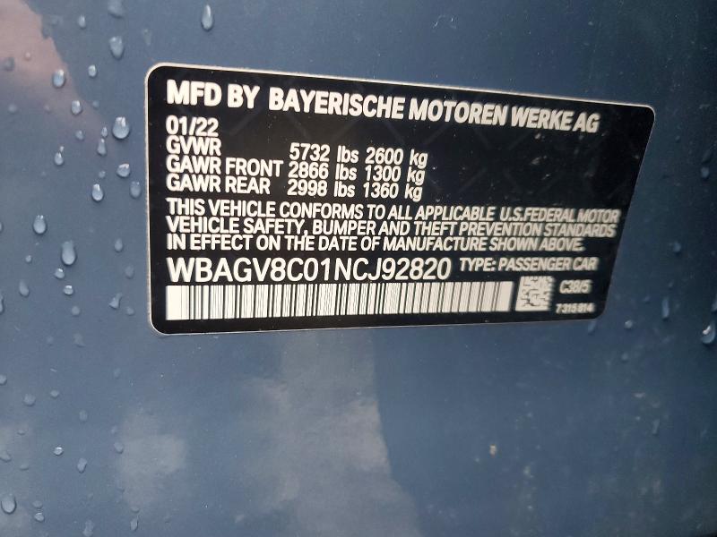 Aukcja sprzedaży 2022 Bmw M850xi, vin: WBAGV8C01NCJ92820, numer aukcji: 48071756