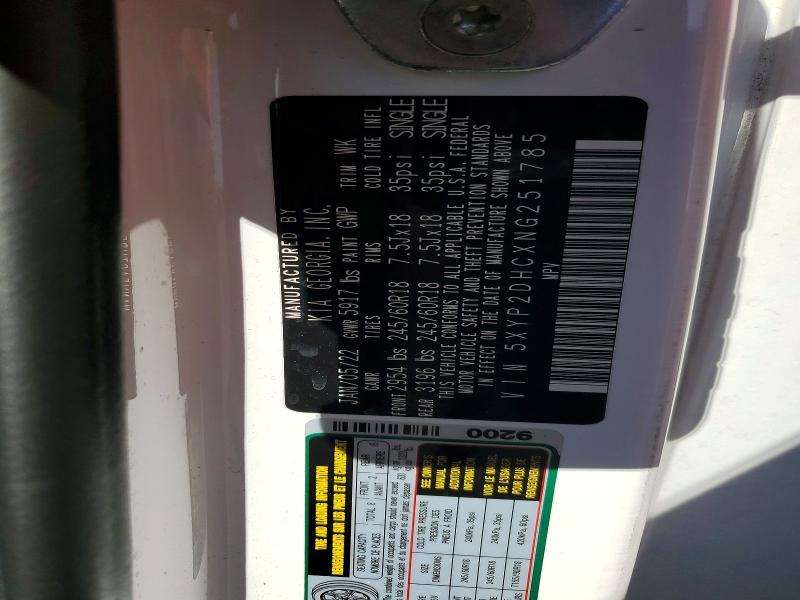 Aukcja sprzedaży 2022 Kia Telluride, vin: 5XYP2DHCXNG251785, numer aukcji: 51990736