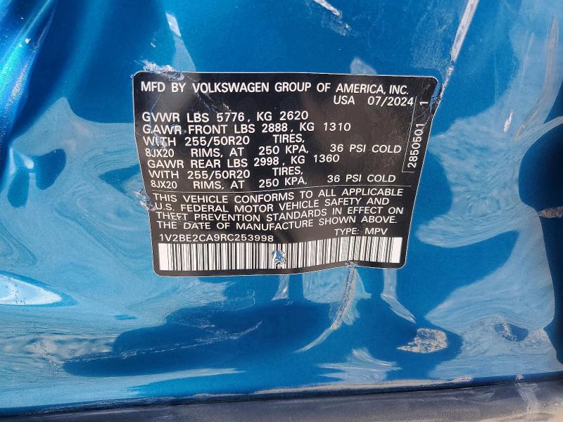 Aukcja sprzedaży 2024 Volkswagen Atlas Cross Sport, vin: 1V2BE2CA9RC253998, numer aukcji: 51326426