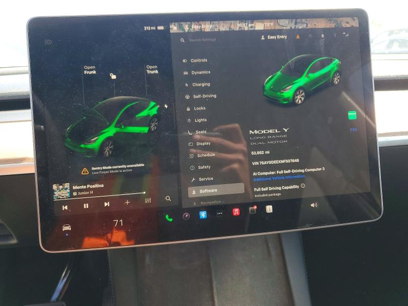 2022 Tesla Model Y მანქანა იყიდება აუქციონზე, vin: 7SAYGDEEXNF507848, აუქციონის ნომერი: 51456976