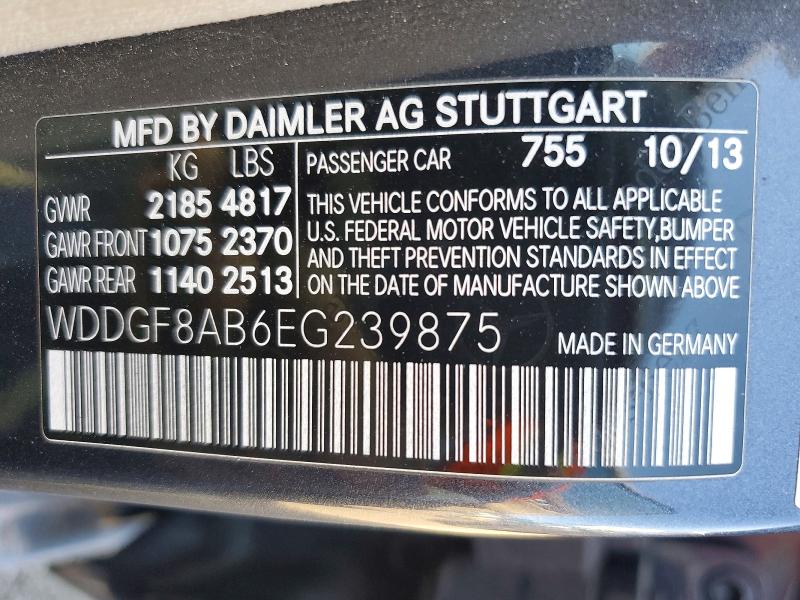 Aukcja sprzedaży 2014 Mercedes-benz C, vin: WDDGF8AB6EG239875, numer aukcji: 51105856