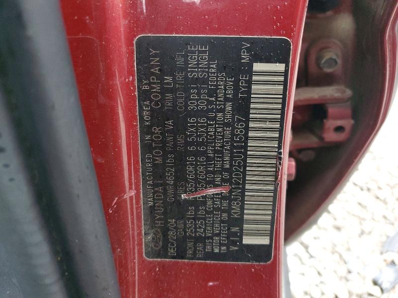 Продаж на аукціоні авто 2005 Hyundai Tucson, vin: KM8JN12D25U115867, номер лоту: 51344976