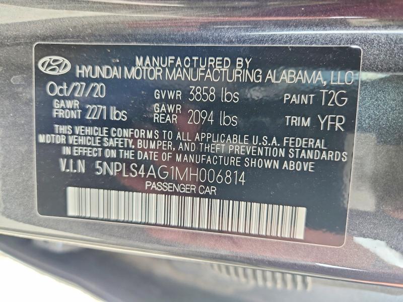 Продажа на аукционе авто 2021 Hyundai Elantra, vin: 5NPLS4AG1MH006814, номер лота: 51276876