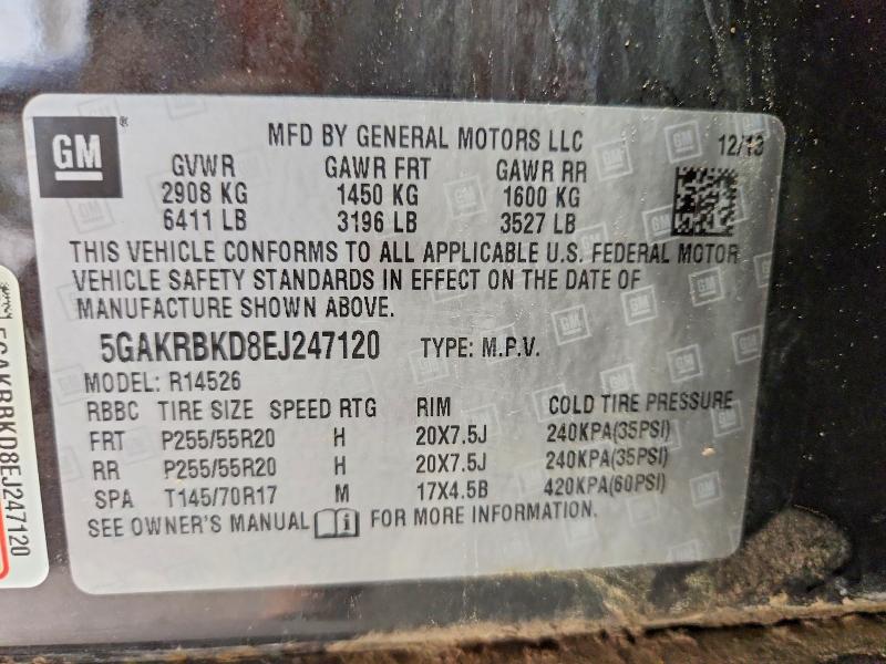 Продаж на аукціоні авто 2014 Buick Enclave, vin: 5GAKRBKD8EJ247120, номер лоту: 49859056