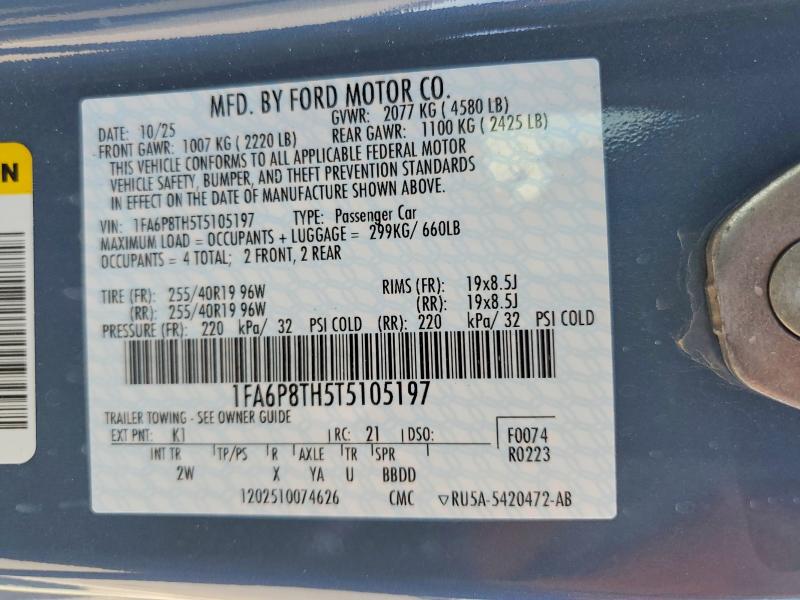 Продажа на аукционе авто 2026 Ford Mustang, vin: 1FA6P8TH5T5105197, номер лота: 50516556