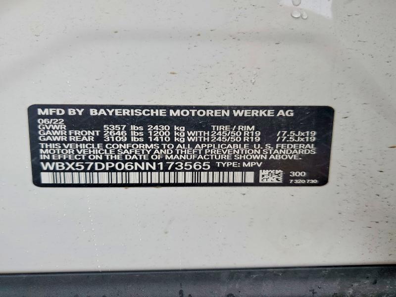 Aukcja sprzedaży 2022 Bmw X3, vin: WBX57DP06NN173565, numer aukcji: 51173416