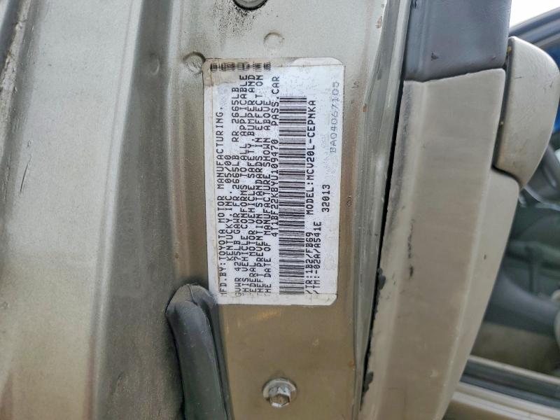 2000 Toyota Camry მანქანა იყიდება აუქციონზე, vin: 4T1BF22K8YU109470, აუქციონის ნომერი: 49735986