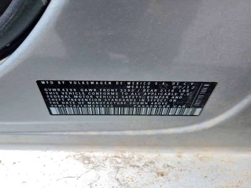 Aukcja sprzedaży 2013 Volkswagen Jetta, vin: 3VWLL7AJ1DM203323, numer aukcji: 50710836