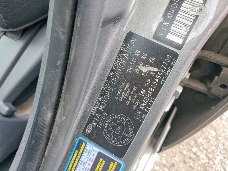 Aukcja sprzedaży 2010 Kia Rio, vin: KNADH4B35A6622730, numer aukcji: 51410846