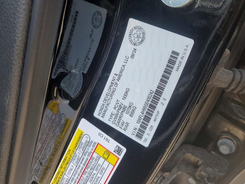 Продажа на аукционе авто 2025 Honda Civic, vin: 19XFL4H99SE400242, номер лота: 49797386