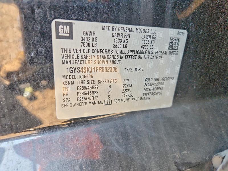 Aukcja sprzedaży 2015 Cadillac Escalade, vin: 1GYS4SKJ1FR602306, numer aukcji: 49573296