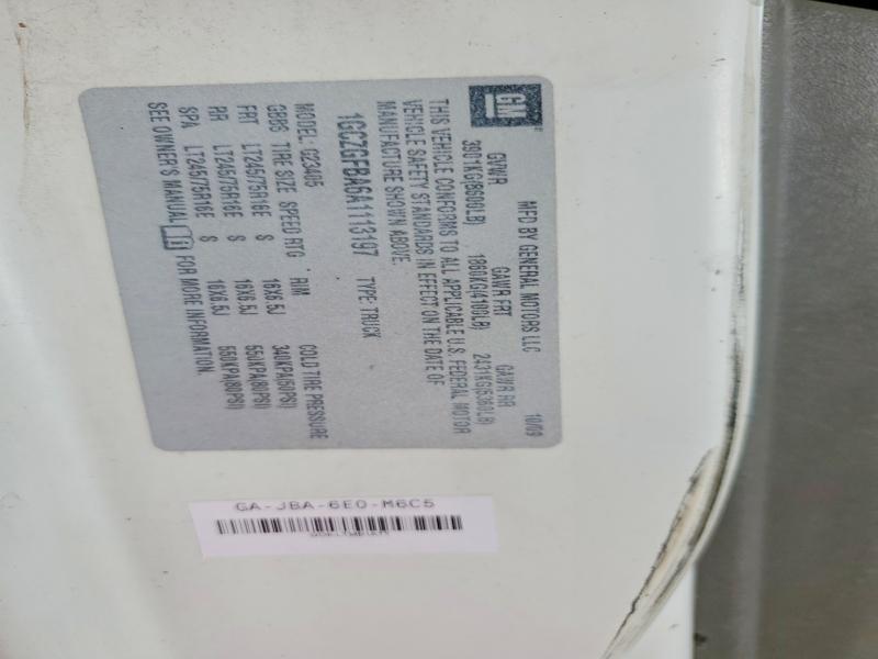 2010 Chevrolet Express G2500 მანქანა იყიდება აუქციონზე, vin: 1GCZGFBA6A1113197, აუქციონის ნომერი: 48312576