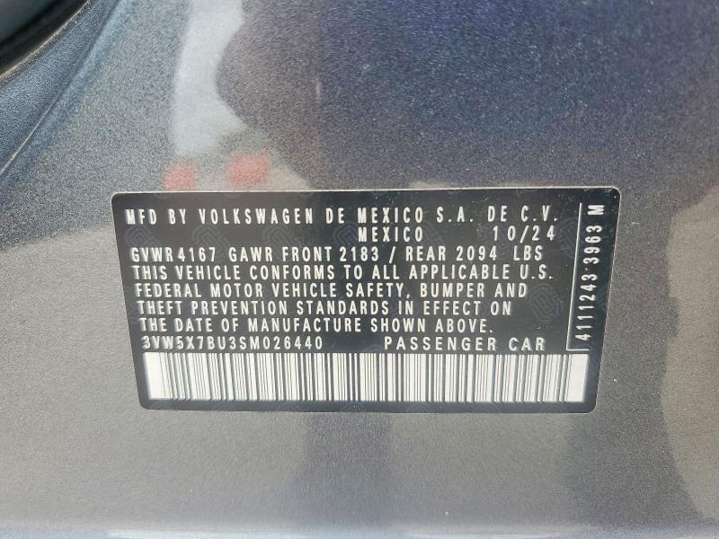 Продажа на аукционе авто 2025 Volkswagen Jetta, vin: 3VW5X7BU3SM026440, номер лота: 49545016