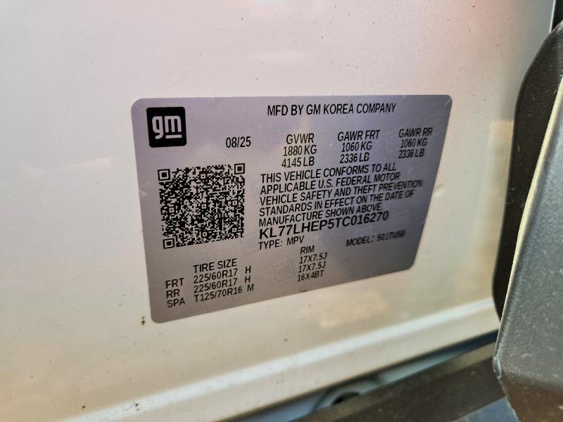Продаж на аукціоні авто 2026 Chevrolet Trax, vin: KL77LHEP5TC016270, номер лоту: 48603676