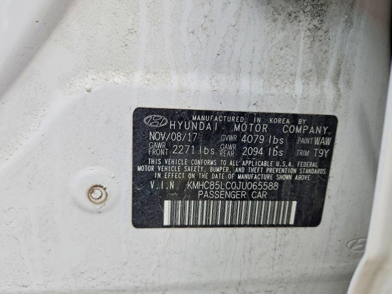2018 Hyundai Ioniq მანქანა იყიდება აუქციონზე, vin: KMHC85LC0JU065588, აუქციონის ნომერი: 50947936