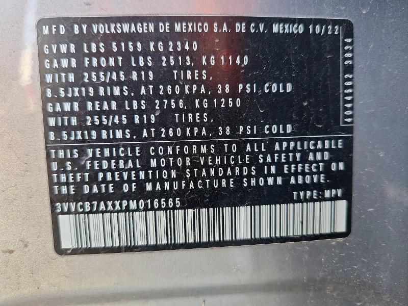 Продажа на аукционе авто 2023 Volkswagen Tiguan, vin: 3VVCB7AXXPM016565, номер лота: 50083816