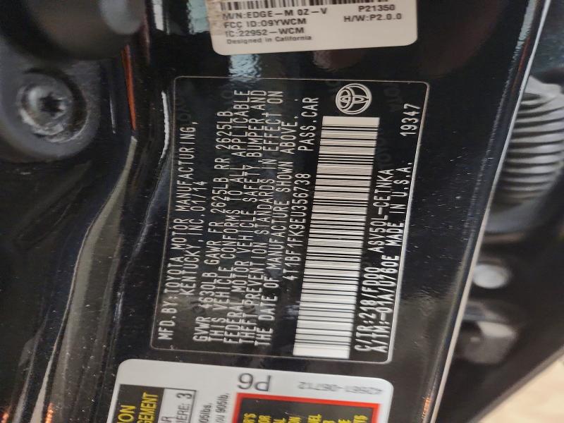 Aukcja sprzedaży 2014 Toyota Camry, vin: 4T1BF1FK9EU356738, numer aukcji: 51624436
