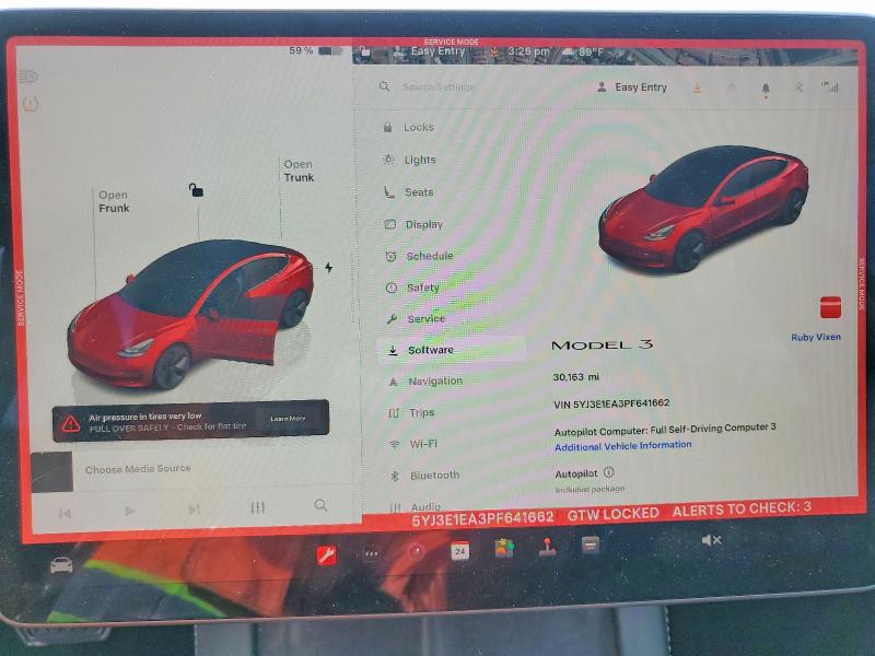 2023 Tesla Model 3 მანქანა იყიდება აუქციონზე, vin: 5YJ3E1EA3PF641662, აუქციონის ნომერი: 49921546
