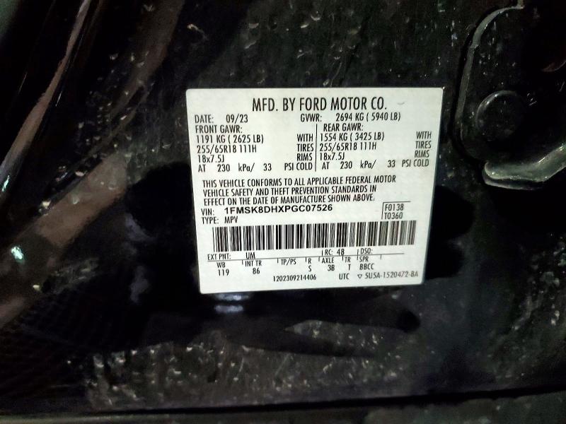 Продаж на аукціоні авто 2023 Ford Explorer, vin: 1FMSK8DHXPGC07526, номер лоту: 49910676
