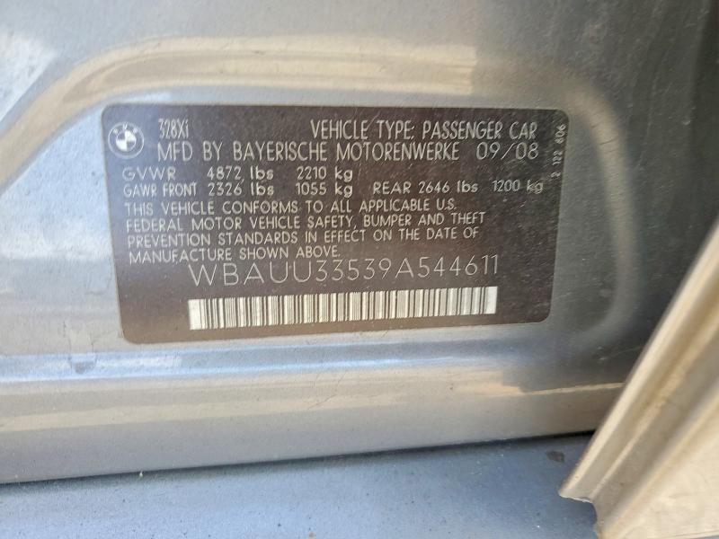 Aukcja sprzedaży 2009 Bmw 328, vin: WBAUU33539A544611, numer aukcji: 50612536