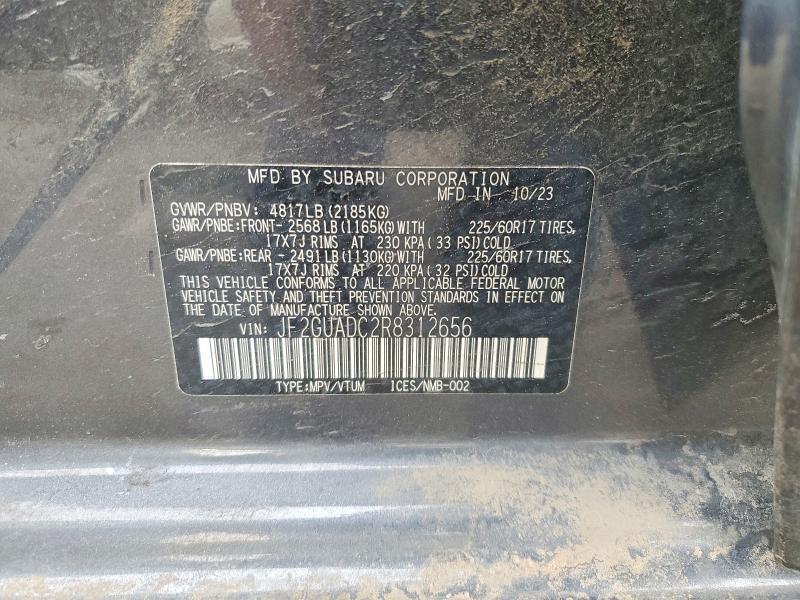 Aukcja sprzedaży 2024 Subaru Crosstrek, vin: JF2GUADC2R8312656, numer aukcji: 48017486