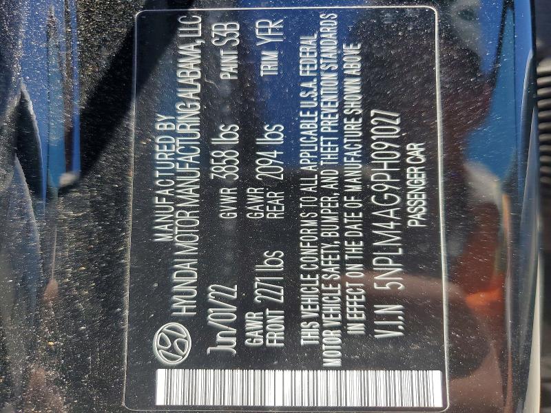 Aukcja sprzedaży 2023 Hyundai Elantra, vin: 5NPLM4AG9PH091027, numer aukcji: 49307106