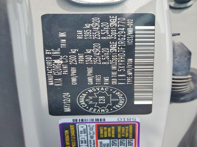 Продаж на аукціоні авто 2024 Kia Sorento, vin: 5XYRHDJF1RG294770, номер лоту: 47914866