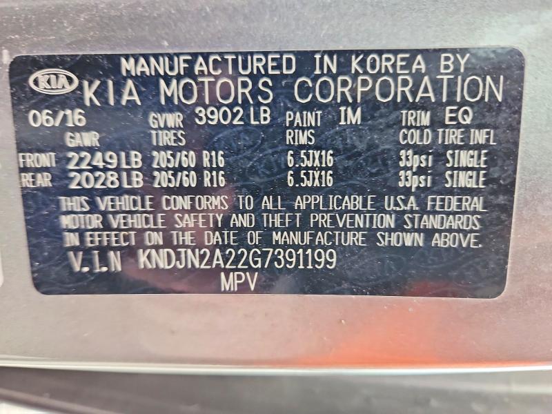 Aukcja sprzedaży 2016 Kia Soul, vin: KNDJN2A22G7391199, numer aukcji: 51330456