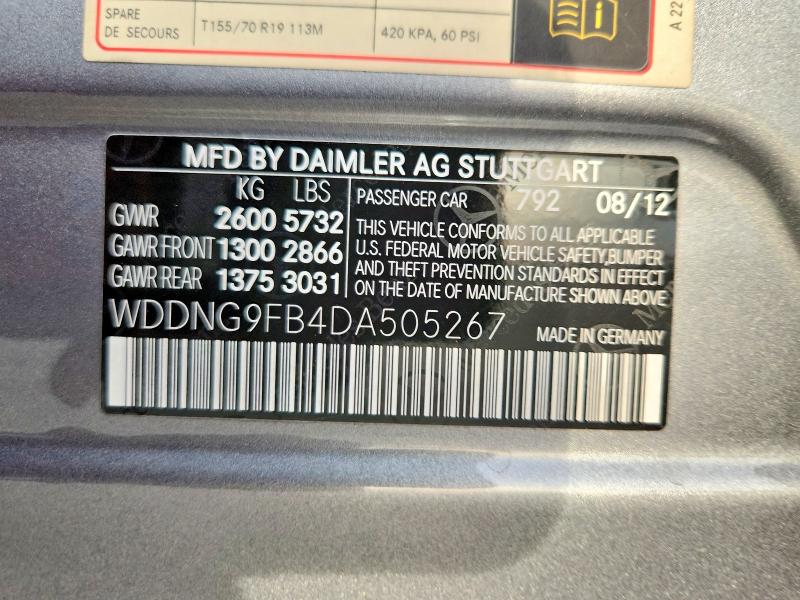 Aukcja sprzedaży 2013 Mercedes-benz S, vin: WDDNG9FB4DA505267, numer aukcji: 50190456