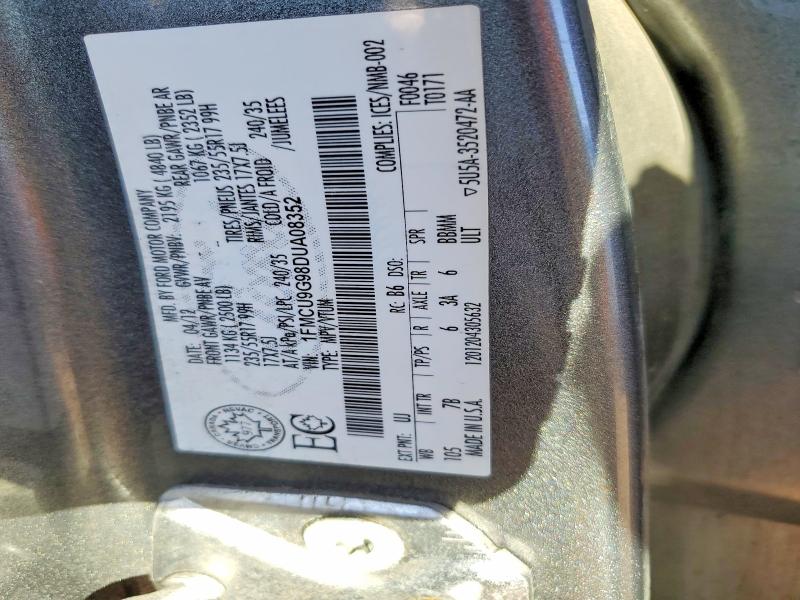 50666716 :رقم المزاد ، 1FMCU9G98DUA08352 vin ، 2013 Ford Escape مزاد بيع