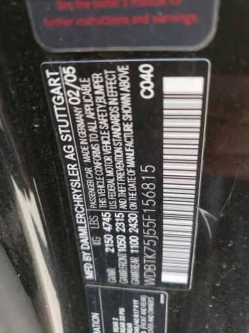 2005 Mercedes-benz Clk მანქანა იყიდება აუქციონზე, vin: WDBTK75J55F156815, აუქციონის ნომერი: 50946686